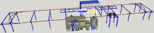 半自动铝型材静电喷涂生产线